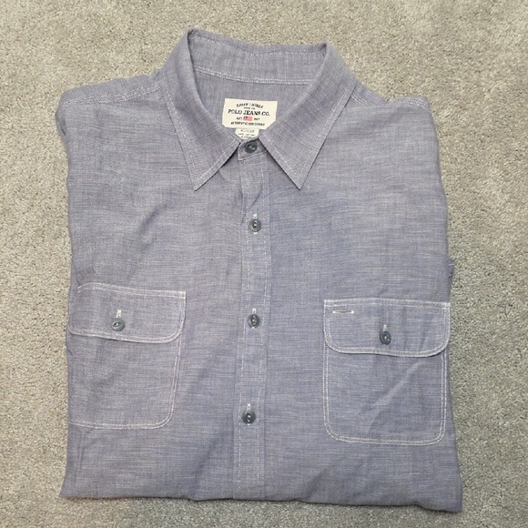 Ralph Lauren Men's Casual Gray Button-Down Shirt - Picture 4 of 5